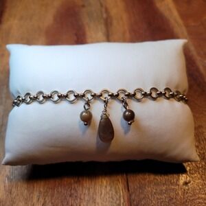 Charming Beaded Chain Ankle Bracelet Moonstone‎ Dangle Vintage Anklet Jewelry